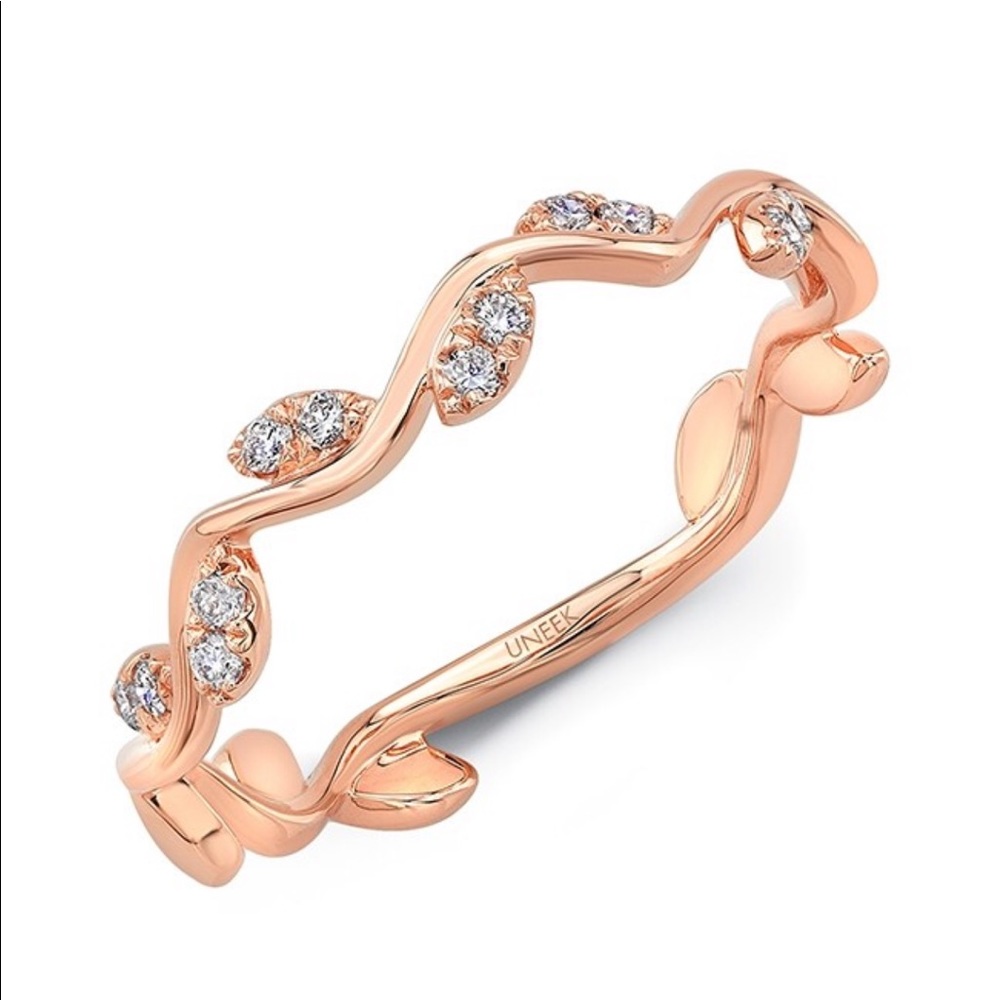 Uneek Stackable Diamond Rose Gold Ring